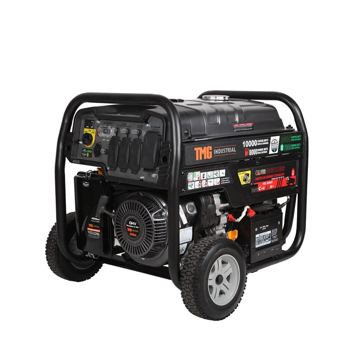 TMG Industrial 10,000-Watt Dual Fuel Generator (Gasoline and LPG) with Electric Start, 8.5 Hour Run Time, TMG-10000GED