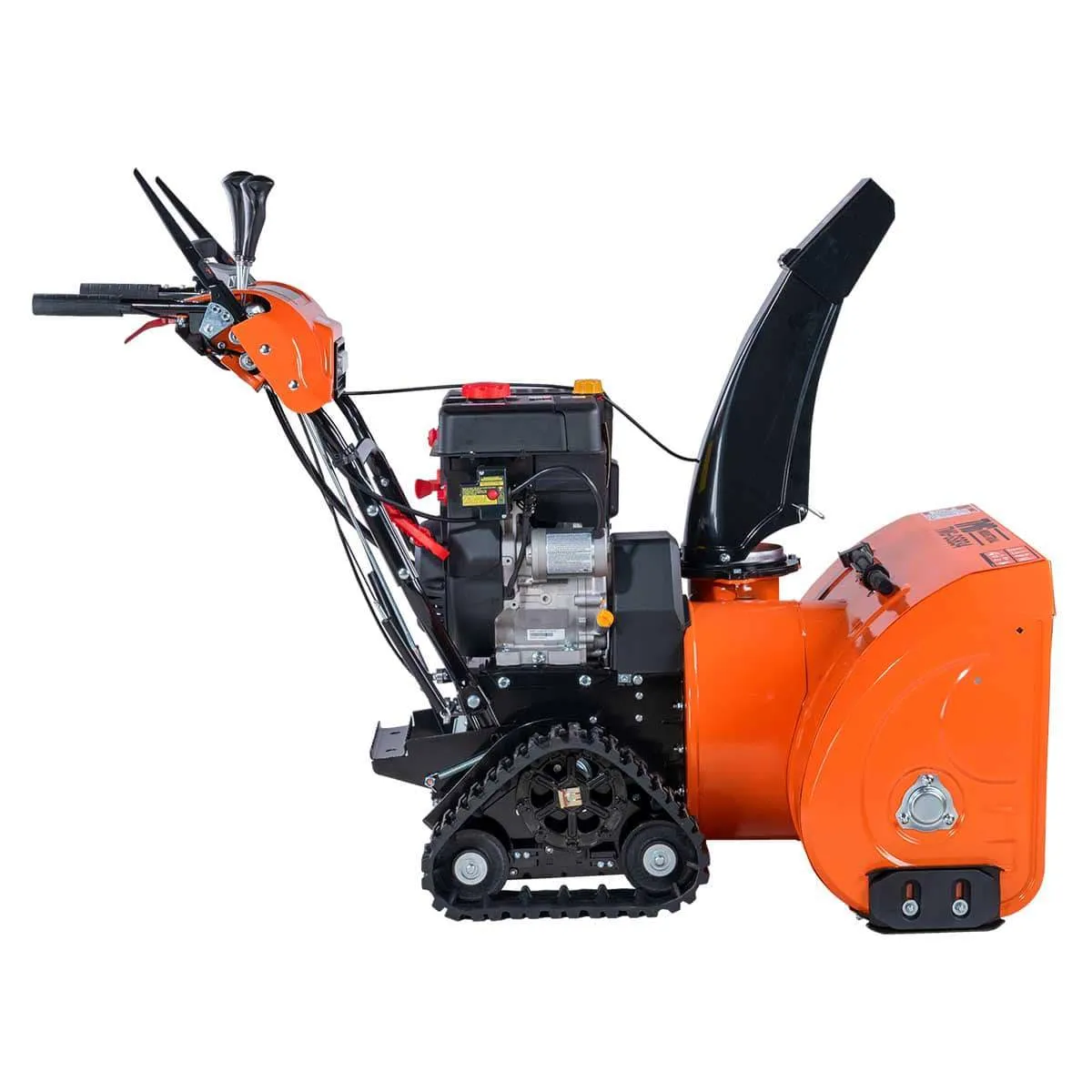 TMG Industrial 34” Self-Propelled Gas-Powered Snow Blower, Dual-Stage, Rubber Track, Heated Hand Grips, Electric Start, 21” Intake Height, LED Light, TMG-GSB34