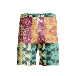 Vampire Art Grunge Patchwork Men's Beach Shorts - Colourful Seattle